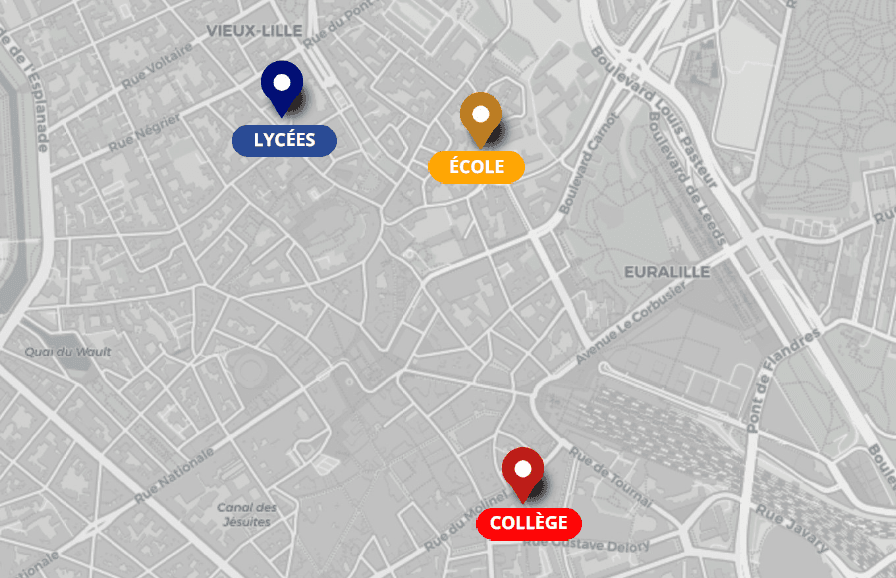 Carte des établissements de l'ESEND